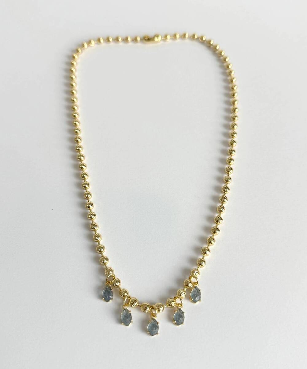 NEW TRAMPS+THIEVES women's gotas necklace in gold